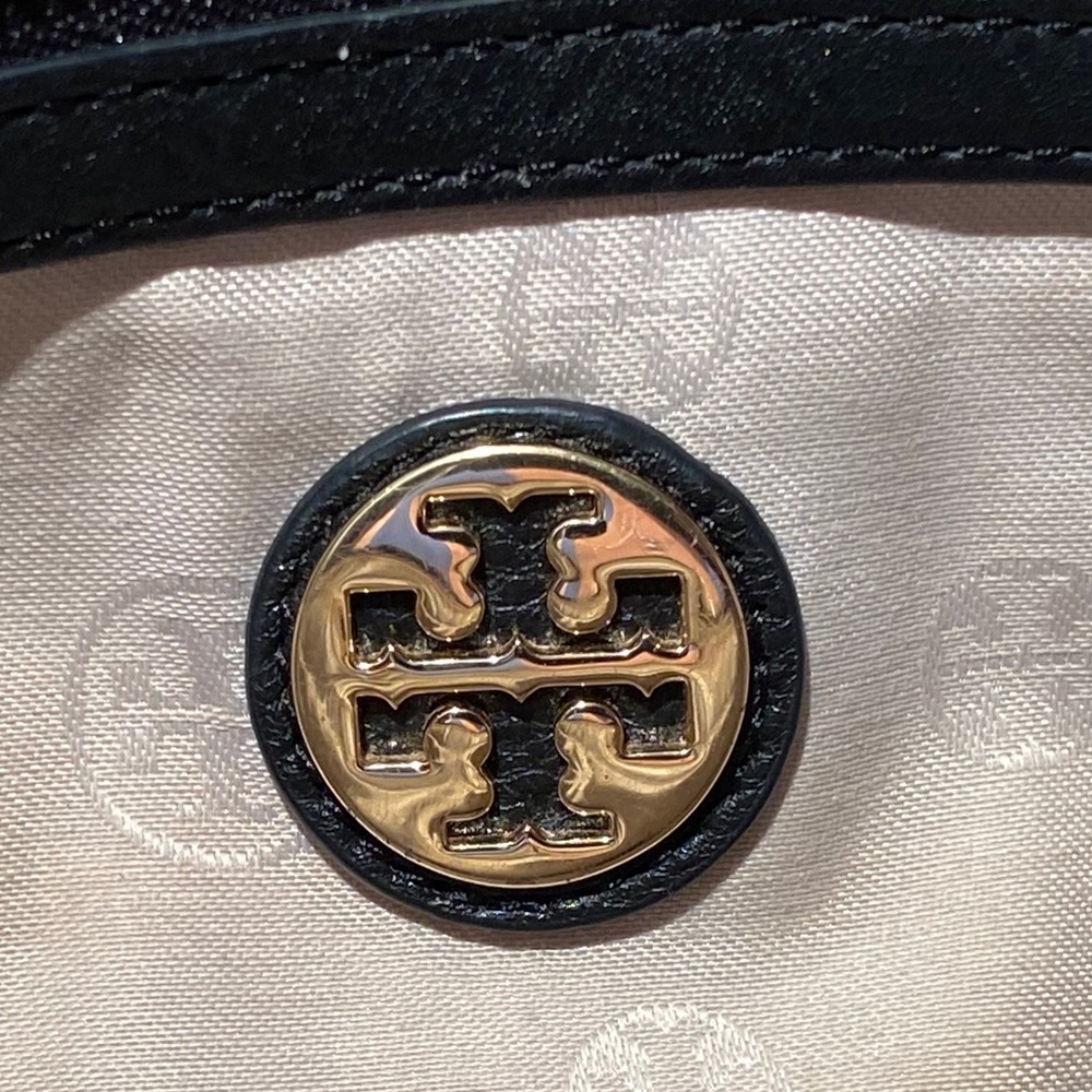 Tory Burch Black Pebbled Leather Tote - Picture 11 of 14